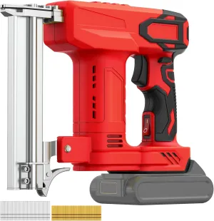 18 Gauge Cordless Brad Nailer for DEWALT 20V Battery (No Battery), 2 in 1 Electric Staple Gun/Nail Gun Battery Powered with 2000 Nails for Wood, Drive up to 1-1/4 in Nails & Crown 7/8 in Staples, Red