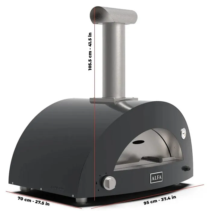 Alfa Moderno 2 Pizze Gas Fired Pizza Oven (Ardesia Grey)