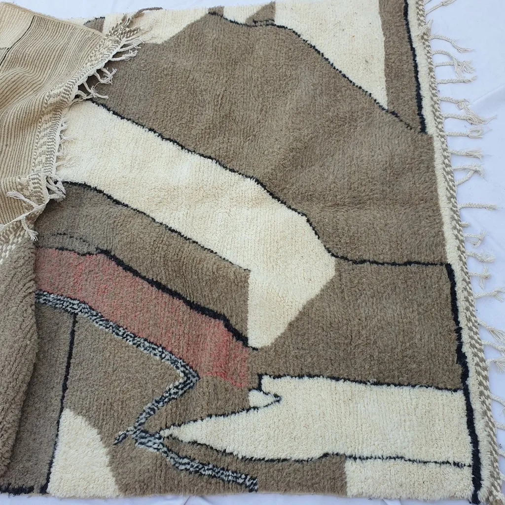 ARNAB | 10x6'7 Ft | 3x2m | Moroccan Beni Ourain Rug | 100% wool handmade