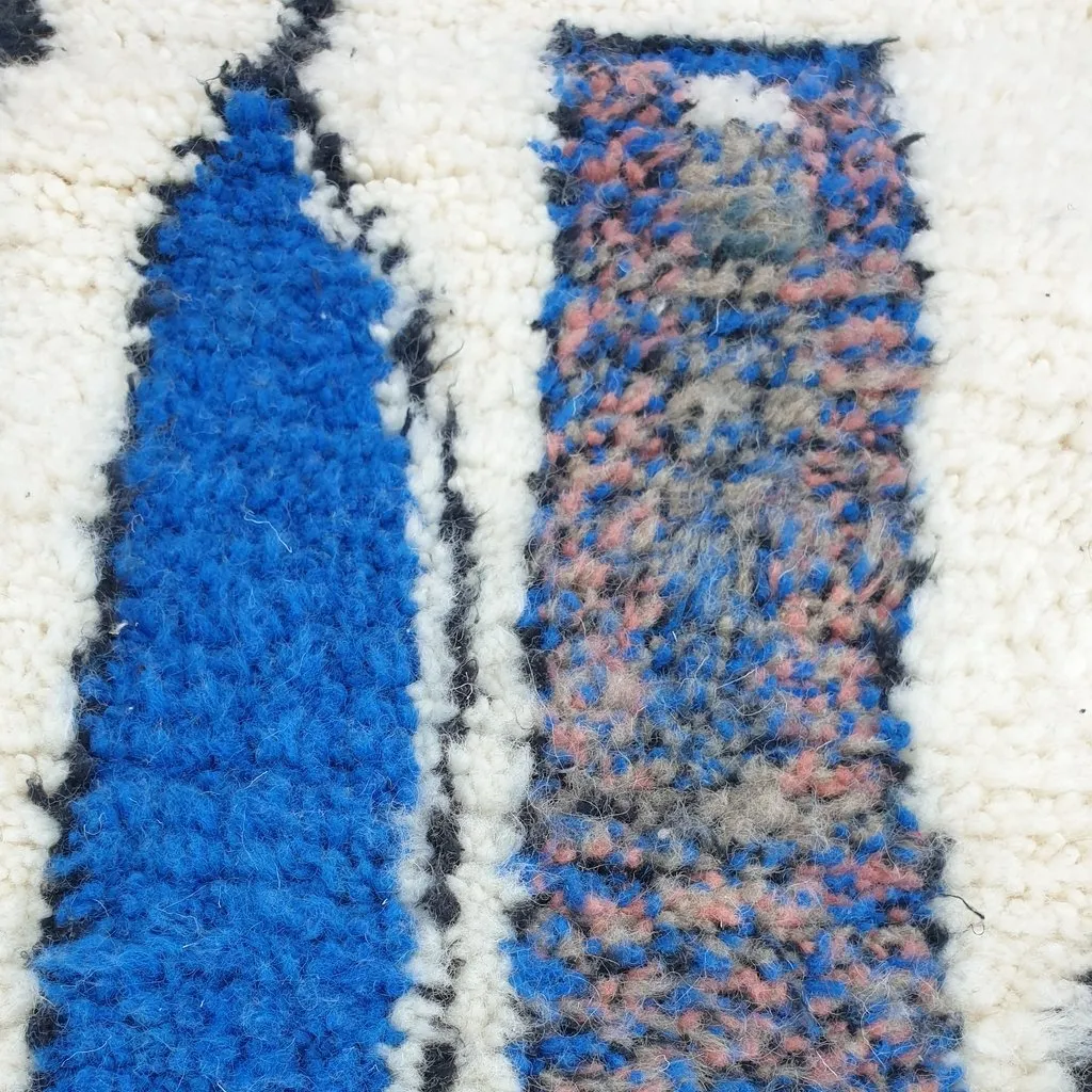 ARNAB | 10x6'7 Ft | 3x2m | Moroccan Beni Ourain Rug | 100% wool handmade