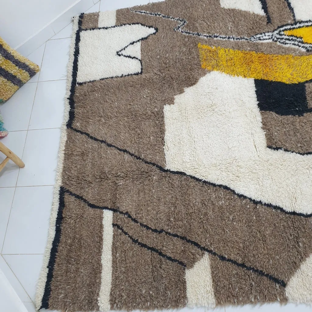 ARNABA (Ultra Fluffy Beni rug) | 9'7x7 Ft | 3x2,15 m | Moroccan Beni Ourain Rug | 100% wool handmade