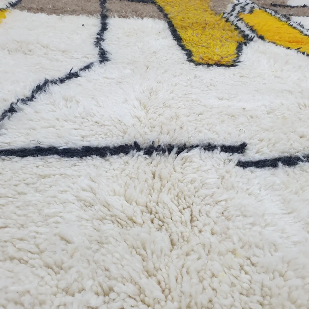 ARNABA (Ultra Fluffy Beni rug) | 9'7x7 Ft | 3x2,15 m | Moroccan Beni Ourain Rug | 100% wool handmade