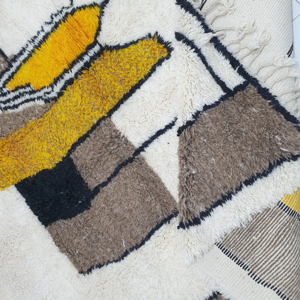 ARNABA (Ultra Fluffy Beni rug) | 9'7x7 Ft | 3x2,15 m | Moroccan Beni Ourain Rug | 100% wool handmade