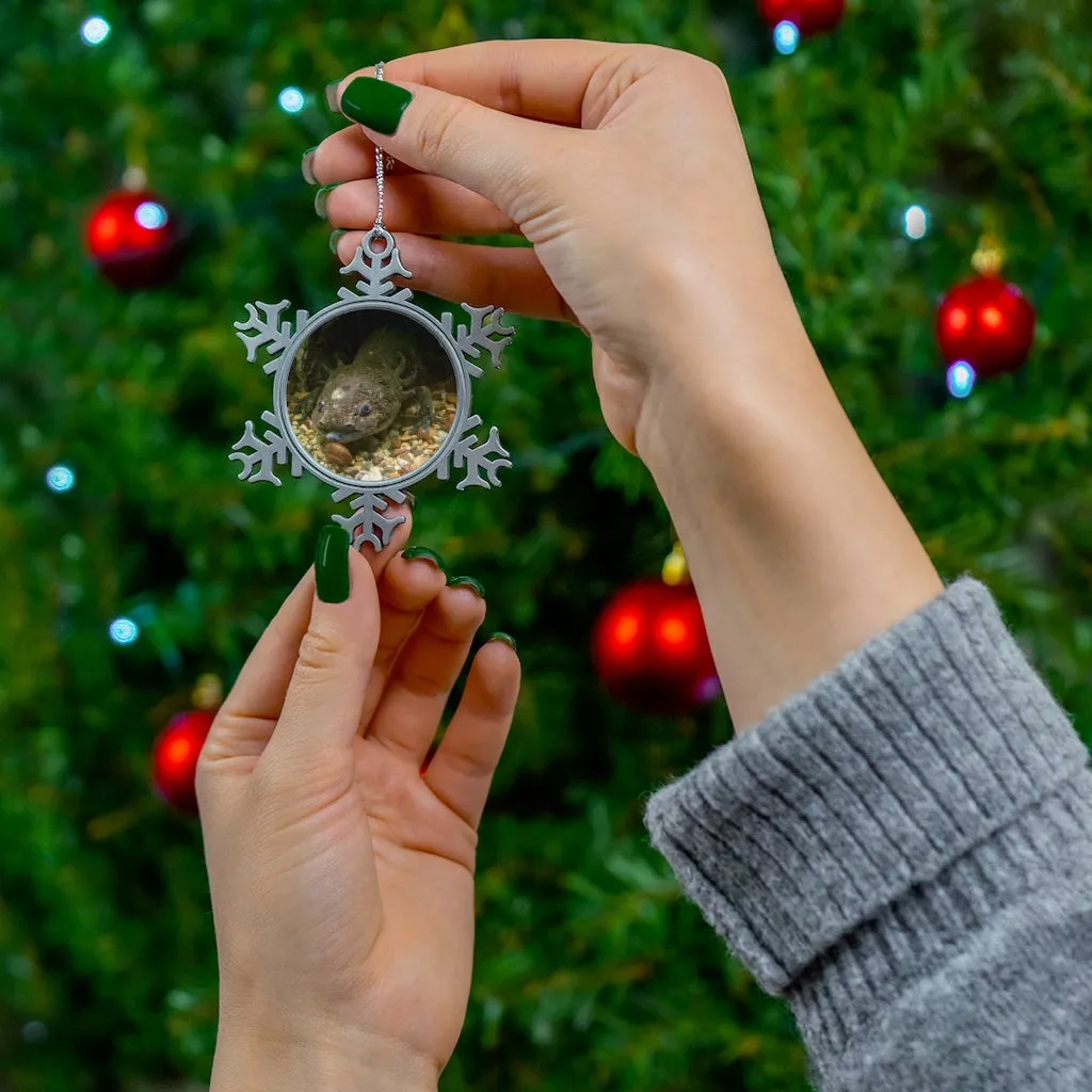 Axoltl Pewter Snowflake Ornament
