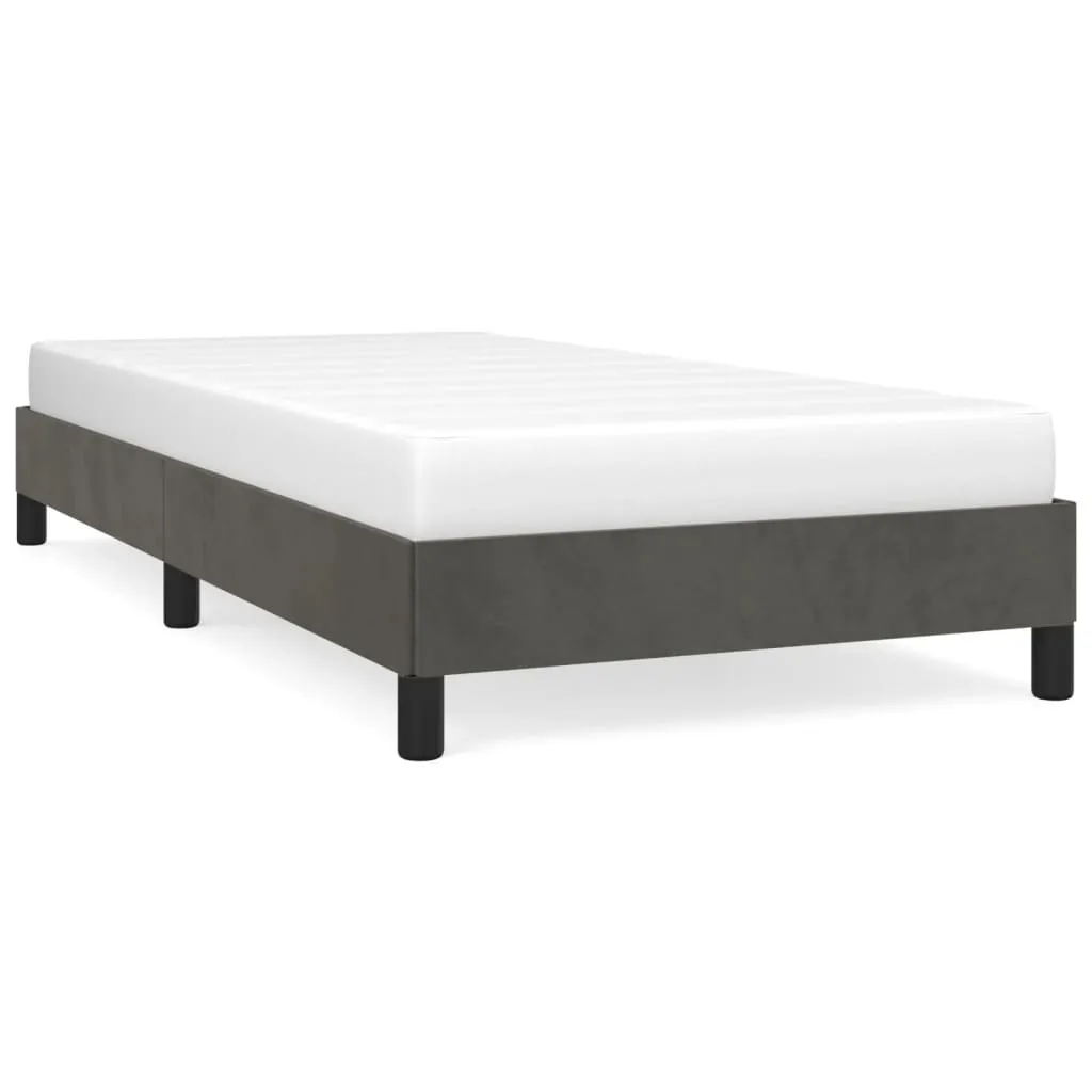 Bed Frame without Mattress Dark Grey 90x190 cm Single Single Velvet