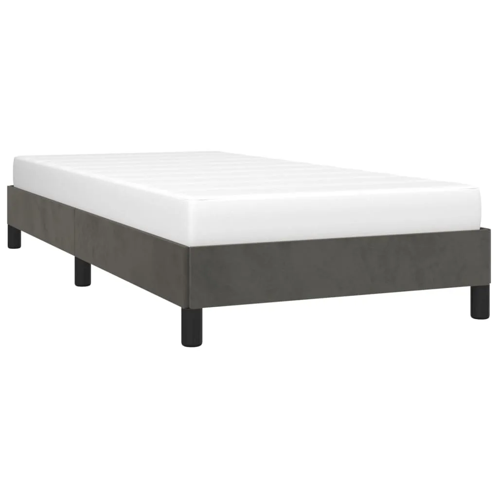 Bed Frame without Mattress Dark Grey 90x190 cm Single Single Velvet