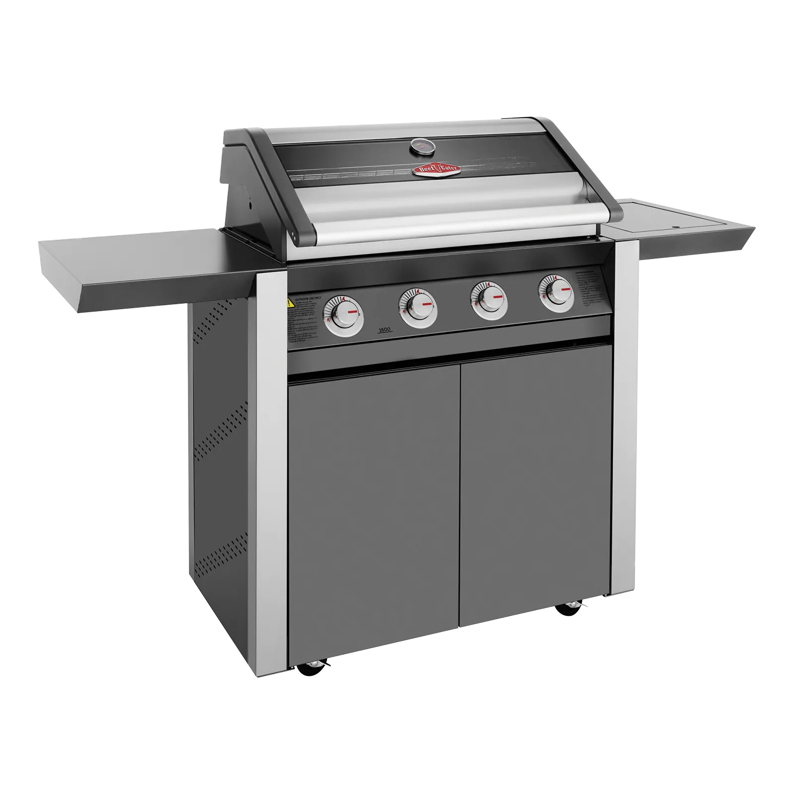 BeefEater Dark 1600 Series 4-Burner BBQ w/ Side Burner & Trolley