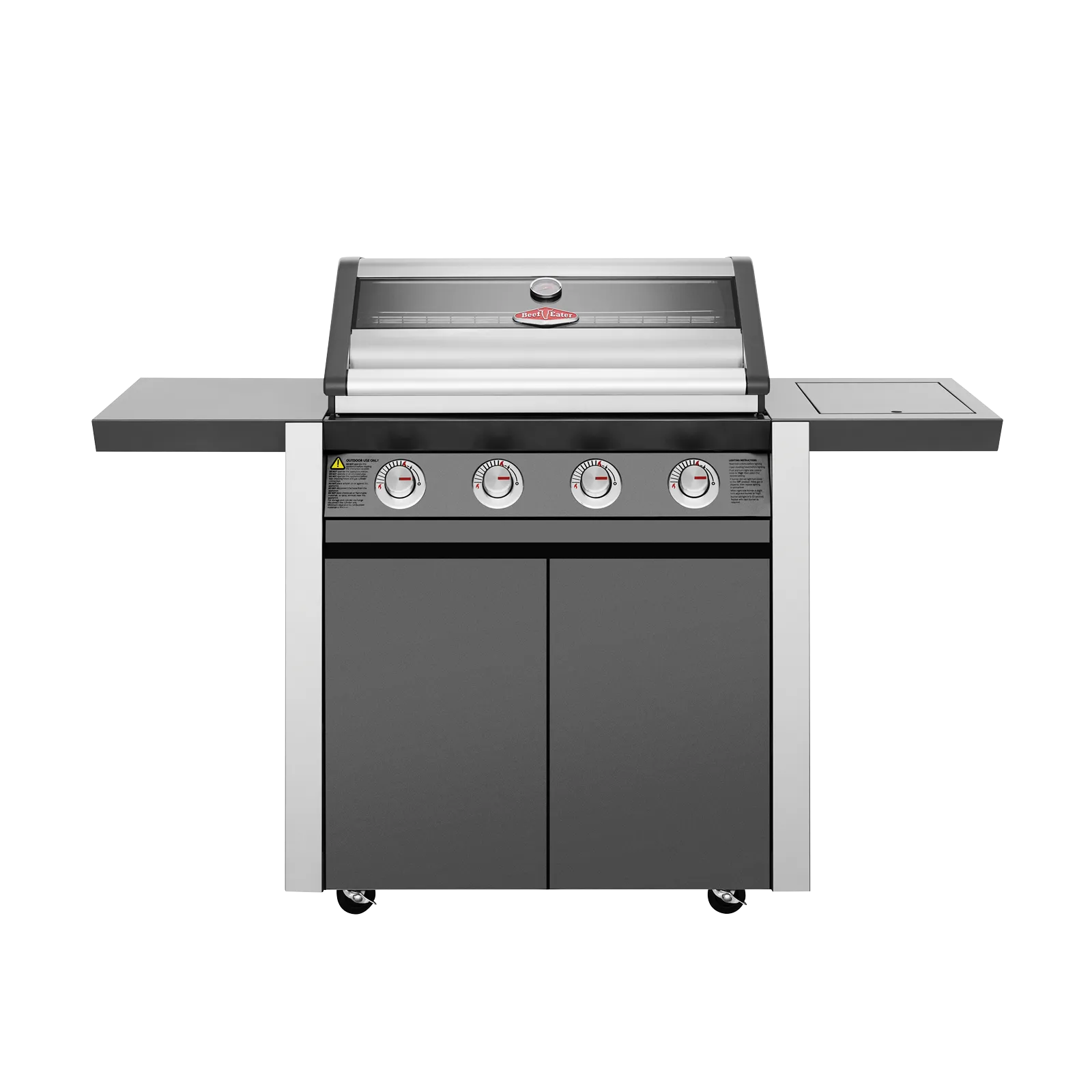 BeefEater Dark 1600 Series 4-Burner BBQ w/ Side Burner & Trolley