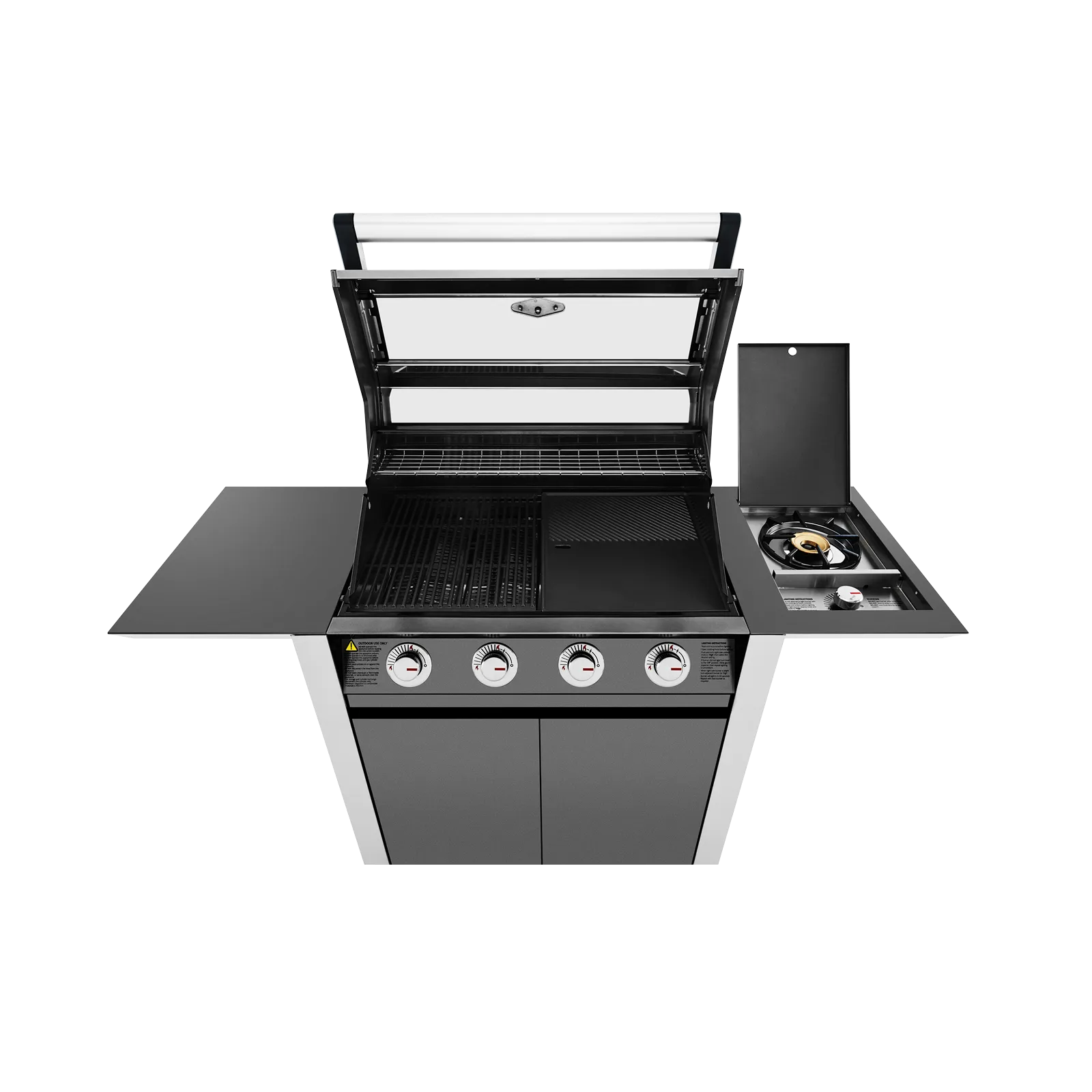 BeefEater Dark 1600 Series 4-Burner BBQ w/ Side Burner & Trolley