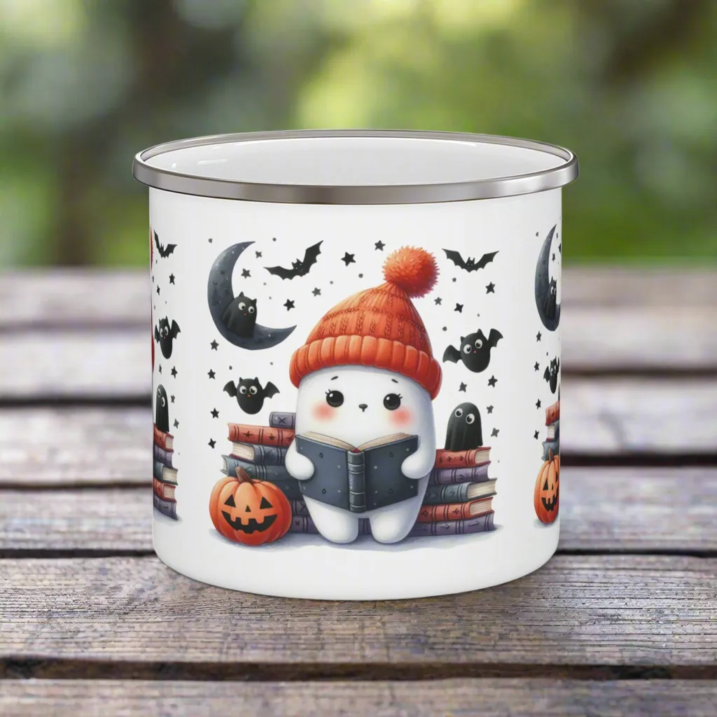 Book Reader Ghost Camping Mug