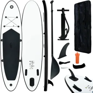 CHARMMA Inflatable Stand Up Paddleboard Set Black and White