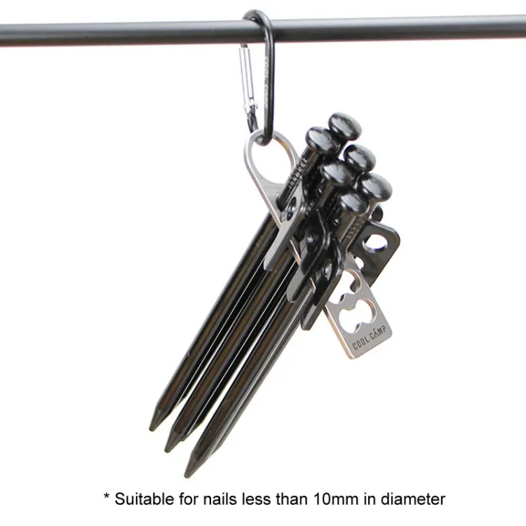 COOLCAMP CF-A207 Outdoor Camping Tent Peg Organizer Portable Stainless Steel Camping Peg Shelf, Size: 28x105mm