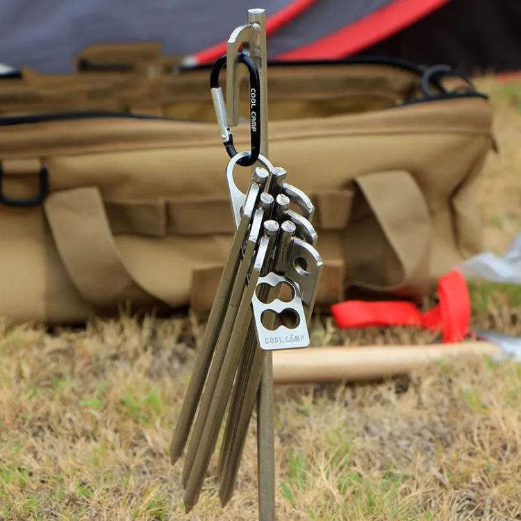 COOLCAMP CF-A207 Outdoor Camping Tent Peg Organizer Portable Stainless Steel Camping Peg Shelf, Size: 28x105mm
