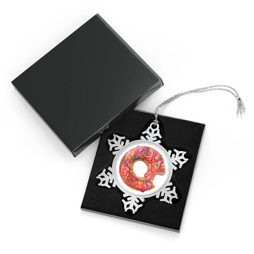 Donut Pewter Snowflake Ornament