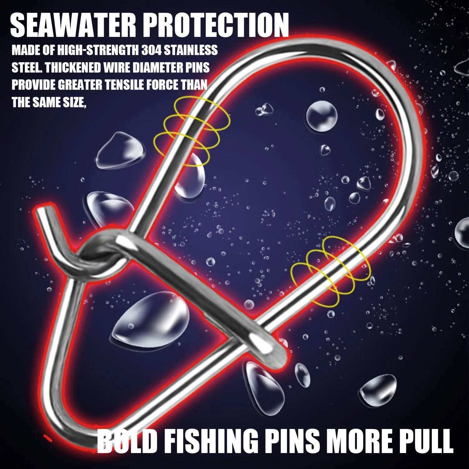 Durable Stainless Steel Snap Pins for Fishing Various Sizes Available