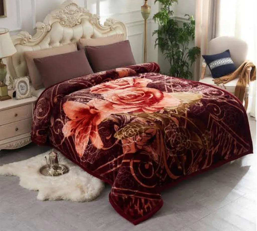 ELSTONE HOME Cotton Attractive Flowers Design Print Single Bed Reversible AC Blanket | Dohar | Quilt | Comforter | Duvet (Polycotton, Multicolor)