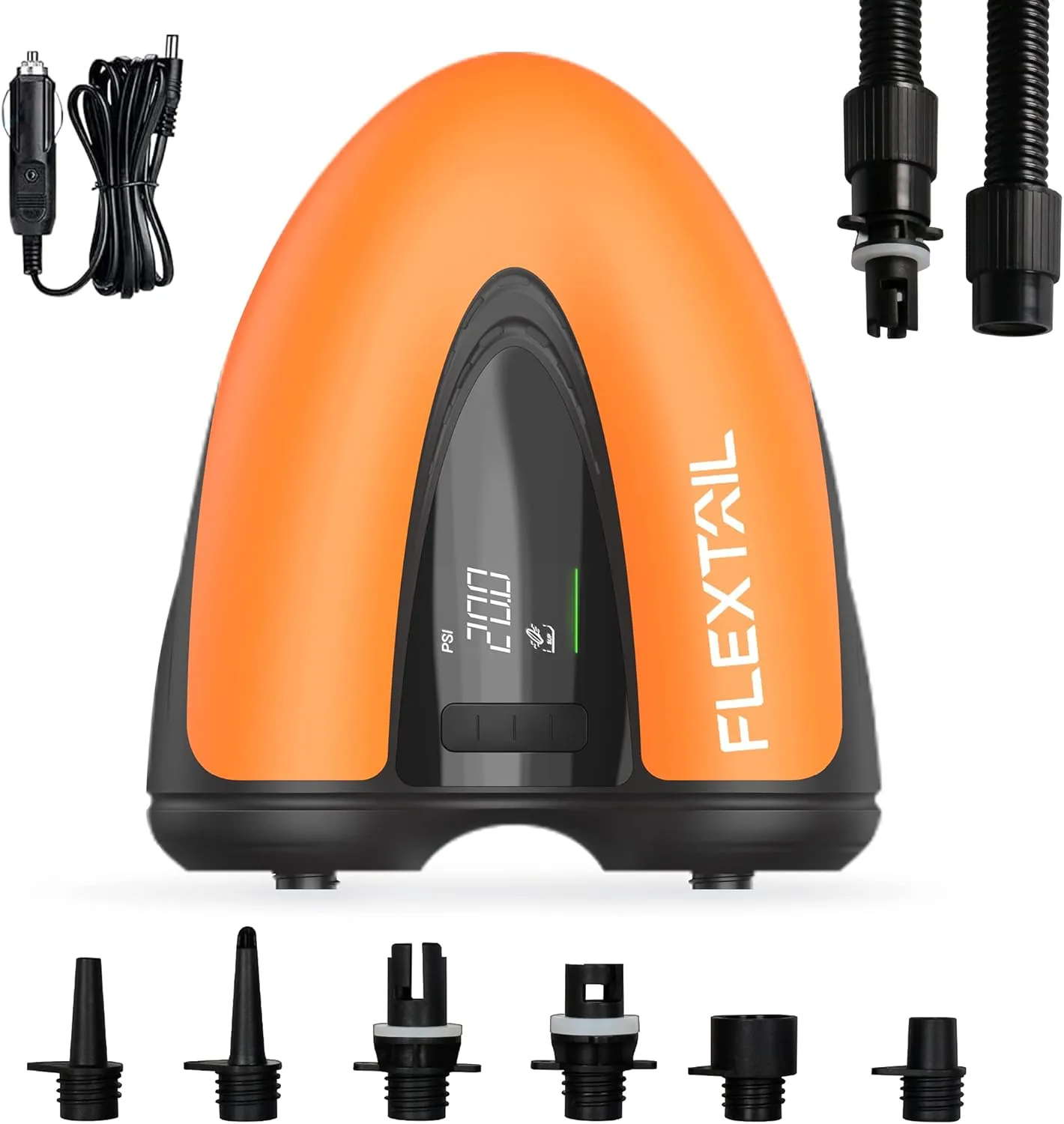 FLEXTAILGEAR Max Sup Pump Lite Electric Air Pump - 12V Dual Stage Inflate & Deflate, Digital Display for Paddle Boards, Kayaks, Boats, Yoga Balls, Inflatable Tents & Accessories (Not Rechargeable)