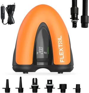 FLEXTAILGEAR Max Sup Pump Lite Electric Air Pump - 12V Dual Stage Inflate & Deflate, Digital Display for Paddle Boards, Kayaks, Boats, Yoga Balls, Inflatable Tents & Accessories (Not Rechargeable)