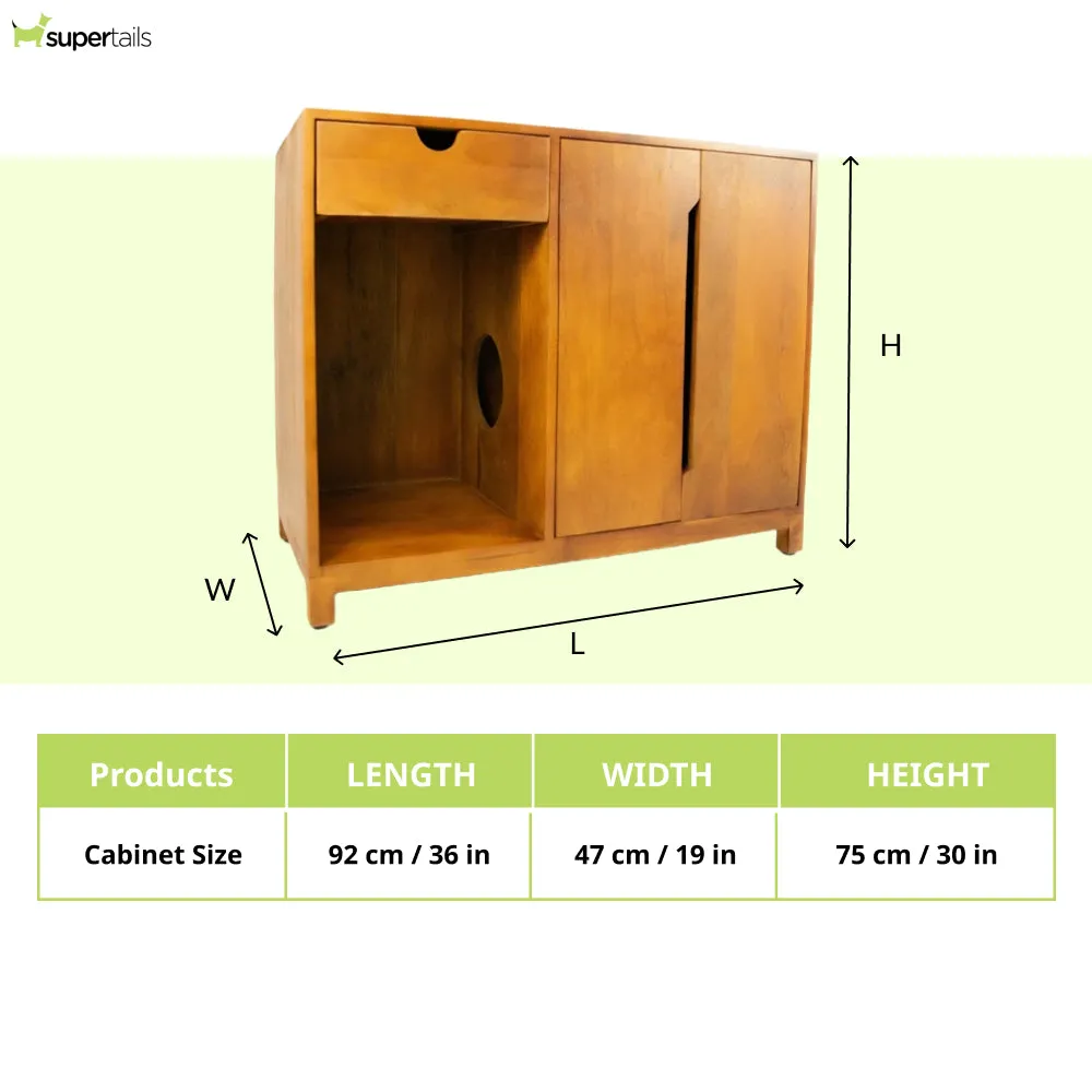 FurryLiving Paco Litter Cabinet for Cats (Honey)
