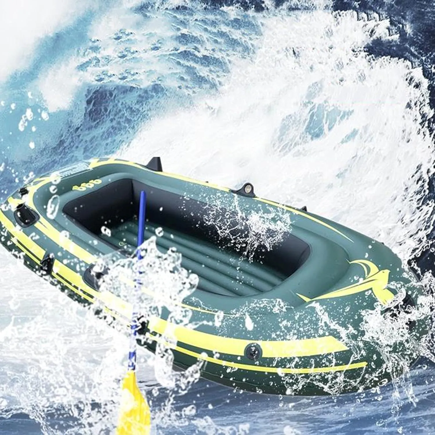 Inflatable Kayak, Inflatable Rafts for Adults 2 Person Inflatable Boat for Kids Fishing Dinghy Kayak Suitable for Swimming Pool Fishing