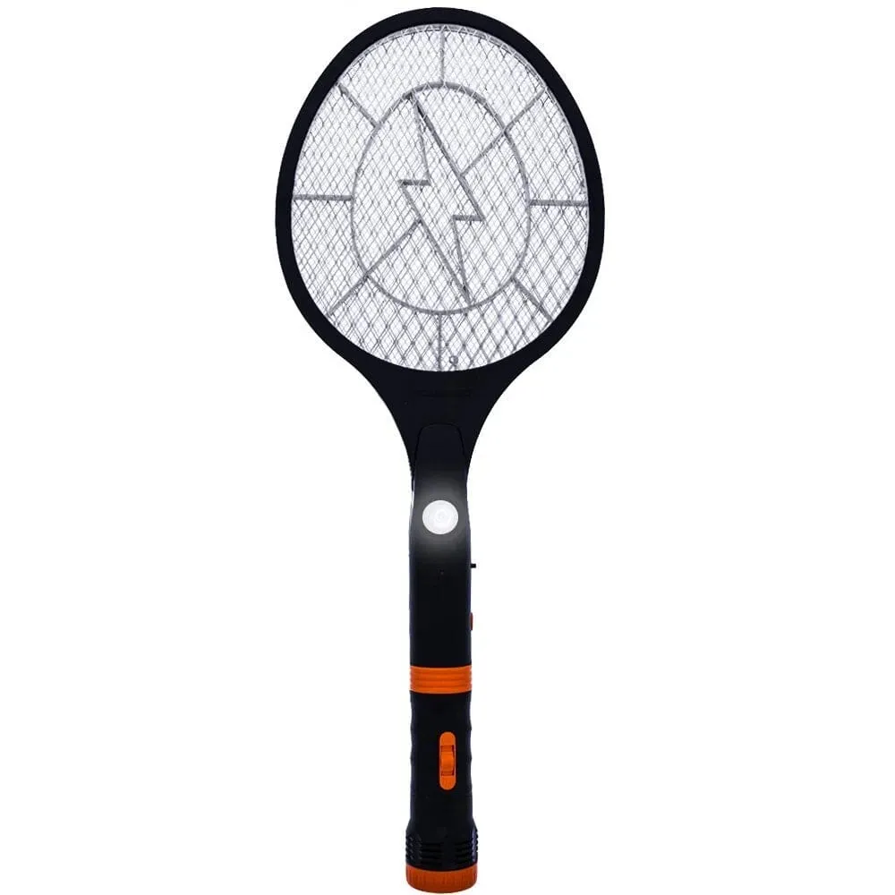 Koramzi Electric Mosquito Swatter Bug Zapper with Rechargable Battery, Handle light and Removable Flashlight