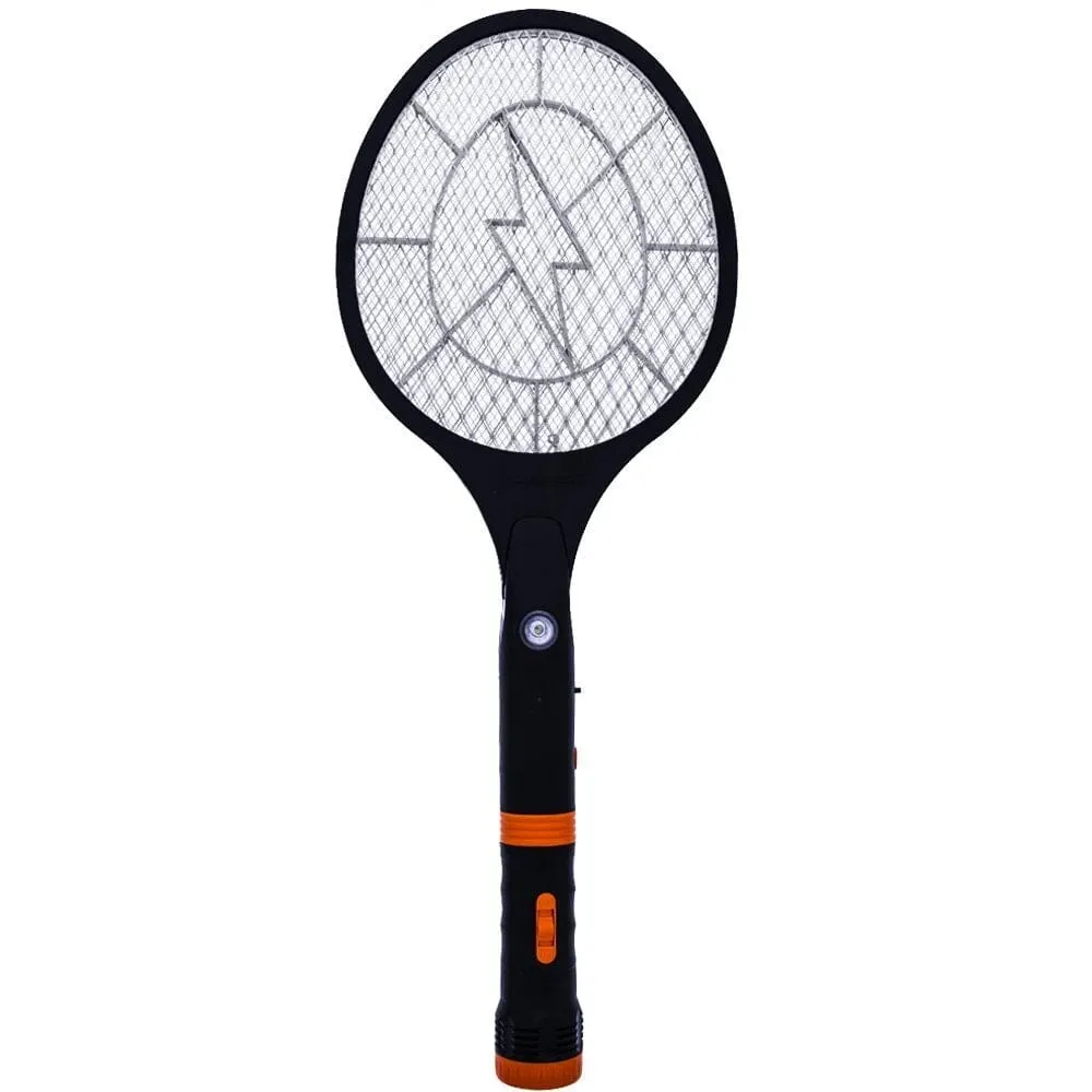 Koramzi Electric Mosquito Swatter Bug Zapper with Rechargable Battery, Handle light and Removable Flashlight