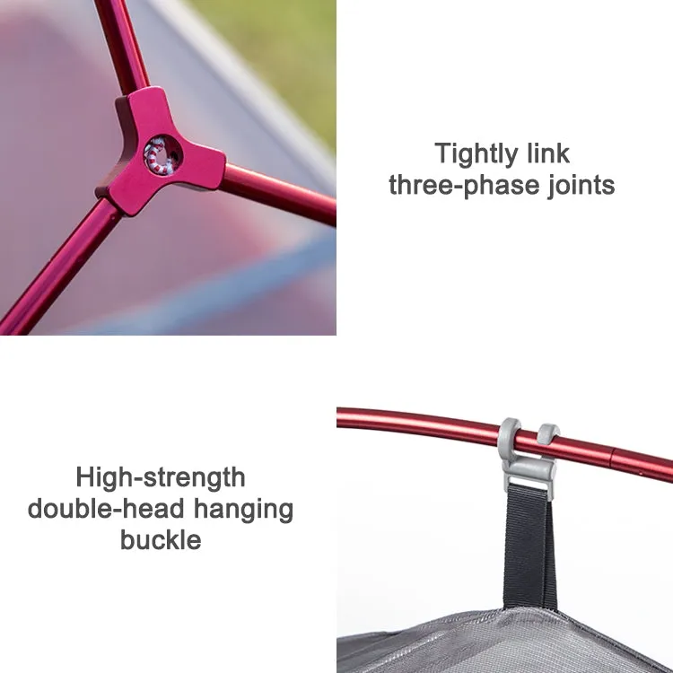 Naturehike NH15T002-T1 Ultralight Tent Outdoor Camping Rainproof Tent, Colour:20D Silicone Light Gray, Style:2 People