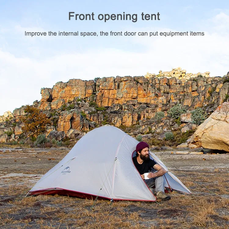 Naturehike NH15T002-T1 Ultralight Tent Outdoor Camping Rainproof Tent, Colour:20D Silicone Light Gray, Style:2 People