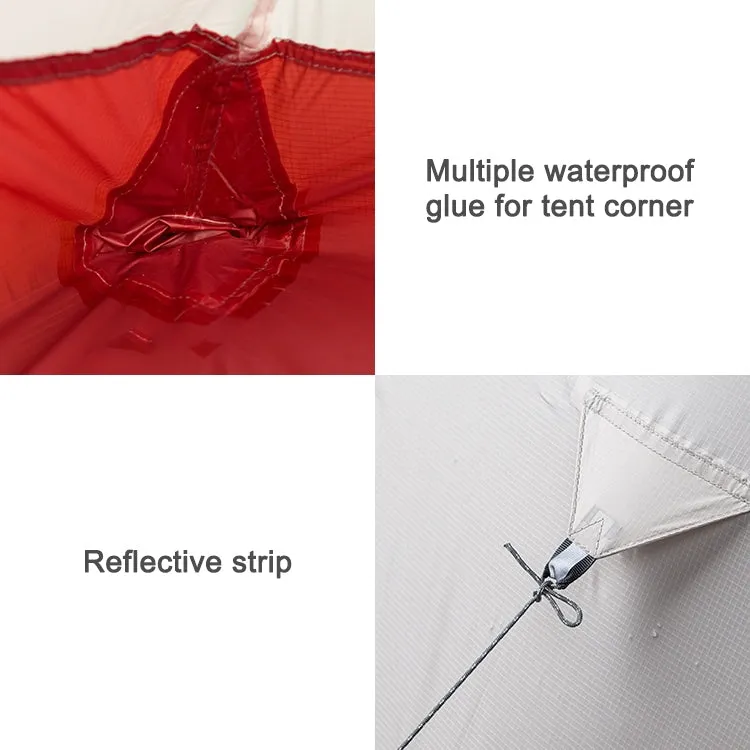 Naturehike NH15T002-T1 Ultralight Tent Outdoor Camping Rainproof Tent, Colour:20D Silicone Light Gray, Style:2 People