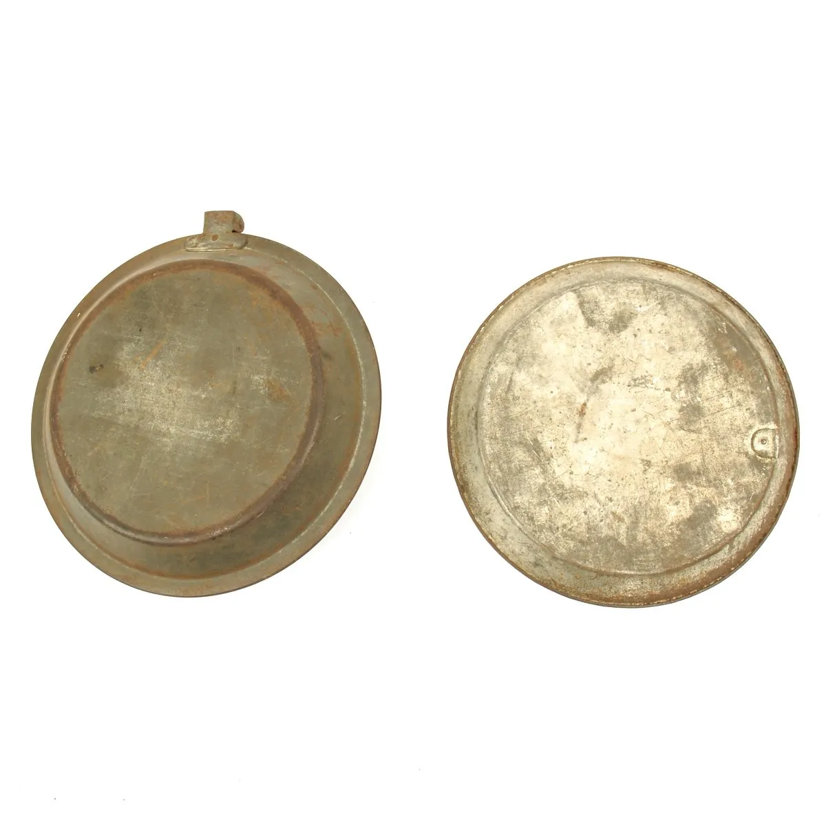 Original U.S. Indian Wars Tin Drinking Cup and Pattern 1890 Round Mess Kit - Marked US