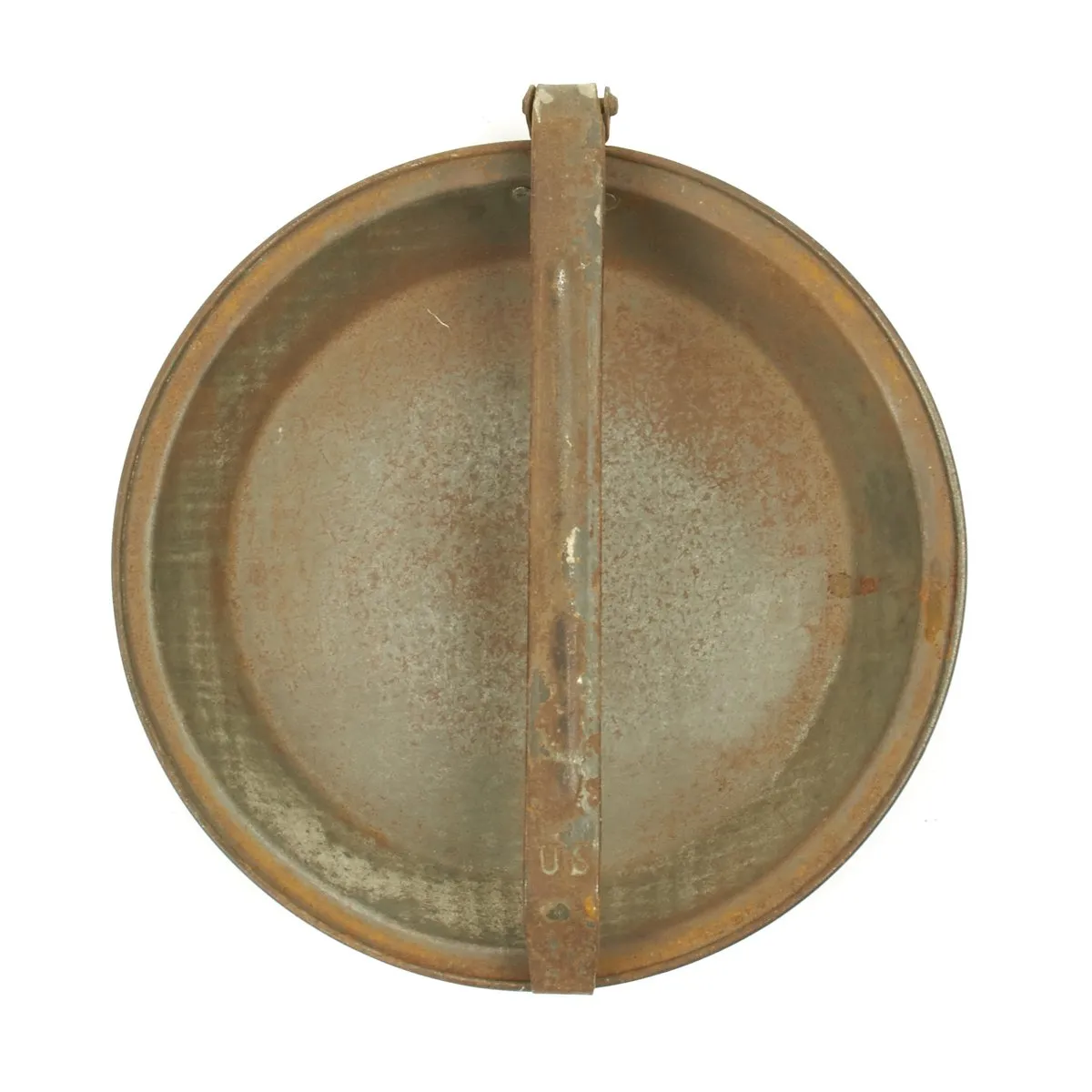 Original U.S. Indian Wars Tin Drinking Cup and Pattern 1890 Round Mess Kit - Marked US