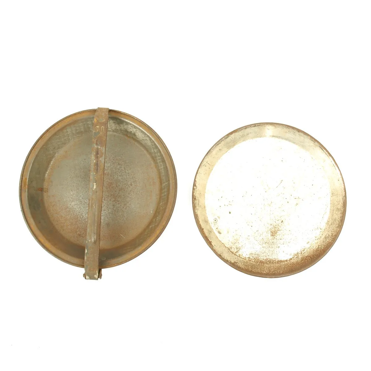 Original U.S. Indian Wars Tin Drinking Cup and Pattern 1890 Round Mess Kit - Marked US