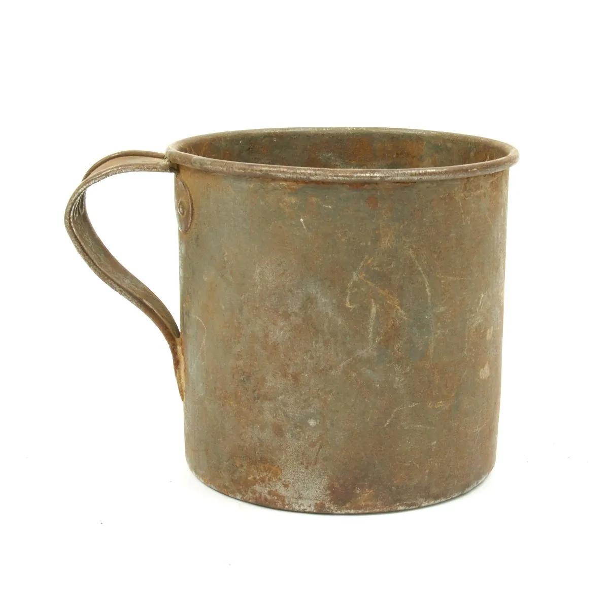 Original U.S. Indian Wars Tin Drinking Cup and Pattern 1890 Round Mess Kit - Marked US