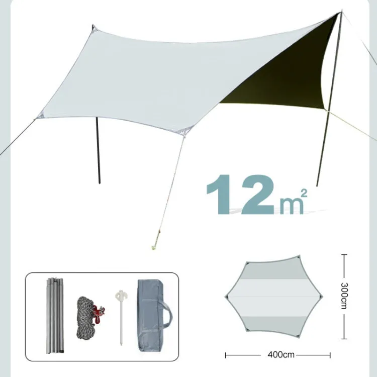 Outdoor Camping Tent, Style: Vinyl Sunscreen Hexagon 4x3m Sky Blue