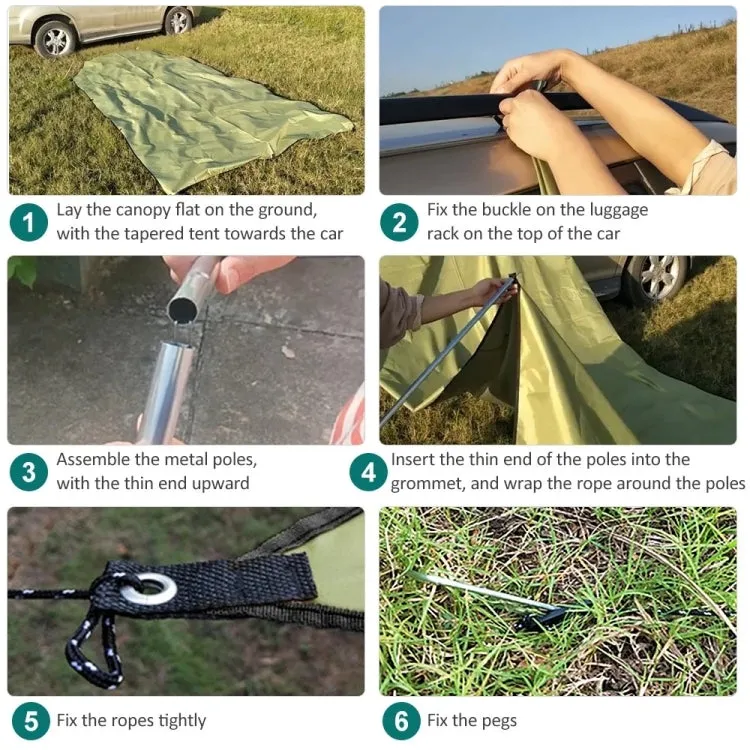 Outdoor Picnic Camping Tent On The Side Of The Car Rain-proof Canopy 300x200cm(Dark Gray)