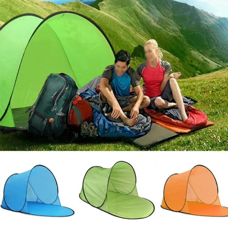 Single Leisure Sunscreen Tent Wire Tent Beach Tent, Color: Thicken Yellow Print