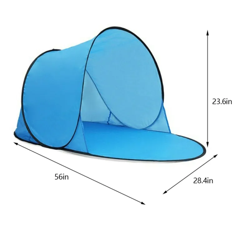 Single Leisure Sunscreen Tent Wire Tent Beach Tent, Color: Thicken Yellow Print