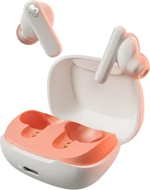 Skullcandy Smokin Buds Wireless Earbuds, Bluetooth Headphones, Noise Isolating Fit, Up to 20 Hours Battery, IPX4 Sweat and Water Resistant, Microphone for iPhone Android - Bone