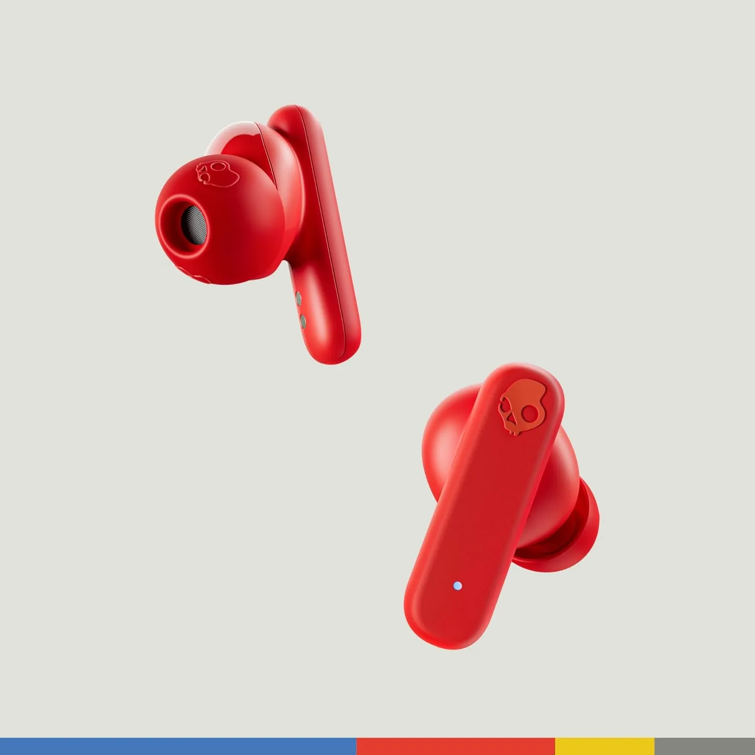 Skullcandy Smokin Buds Wireless Earbuds, Bluetooth Headphones, Noise Isolating Fit, Up to 20 Hours Battery, IPX4 Sweat and Water Resistant, Microphone for iPhone Android - Flame