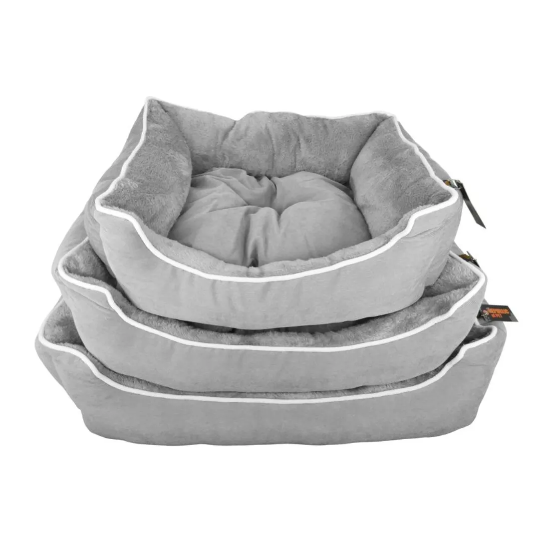 Slumber Grey Corduroy Pet Bed