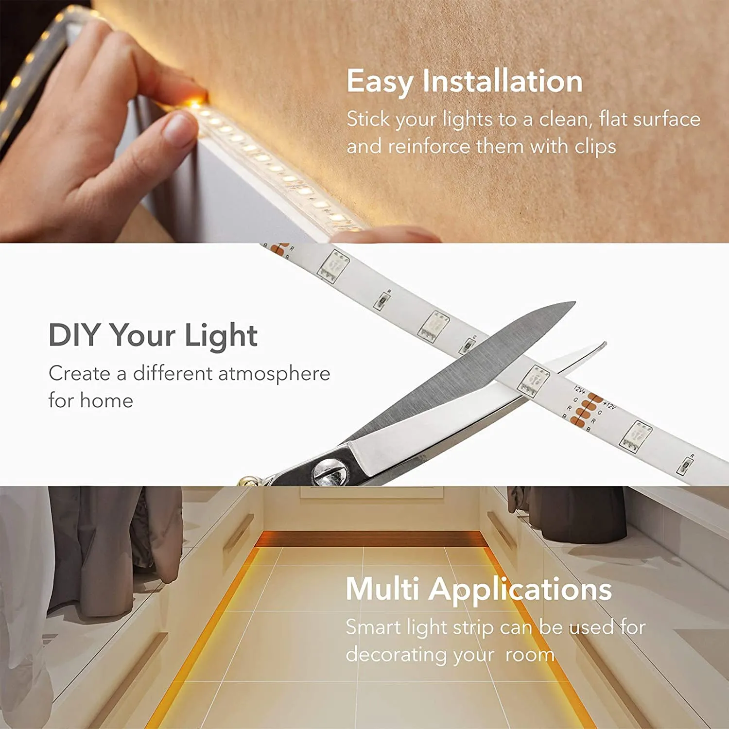 Smart LED Strip Lights 16.4ft WiFi RGB Work with Alexa and Google Assistant HBN