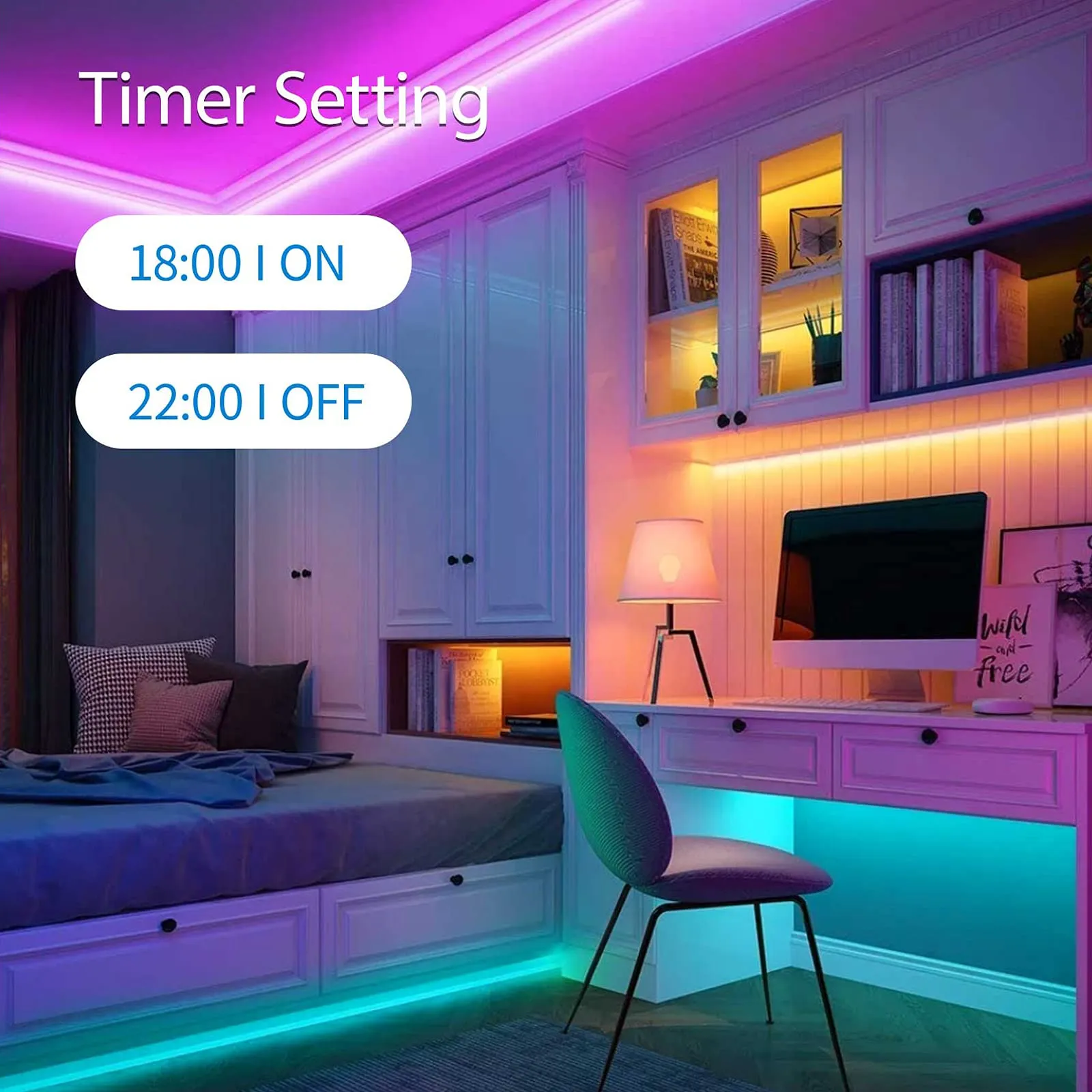 Smart LED Strip Lights 16.4ft WiFi RGB Work with Alexa and Google Assistant HBN
