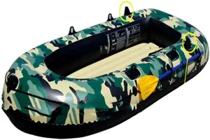 TEmkin Inflatable Boats for Adults, Dinghy Folding PVC Inflatable Kayak Heavy Duty Inflatable Canoe with 2 Paddle Mounts for Fishing, Diving