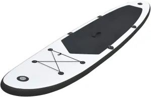Ultimate Inflatable Stand Up Paddleboard Set for Fun on Water, Puncture-Proof, Easy Assembly, Black and White
