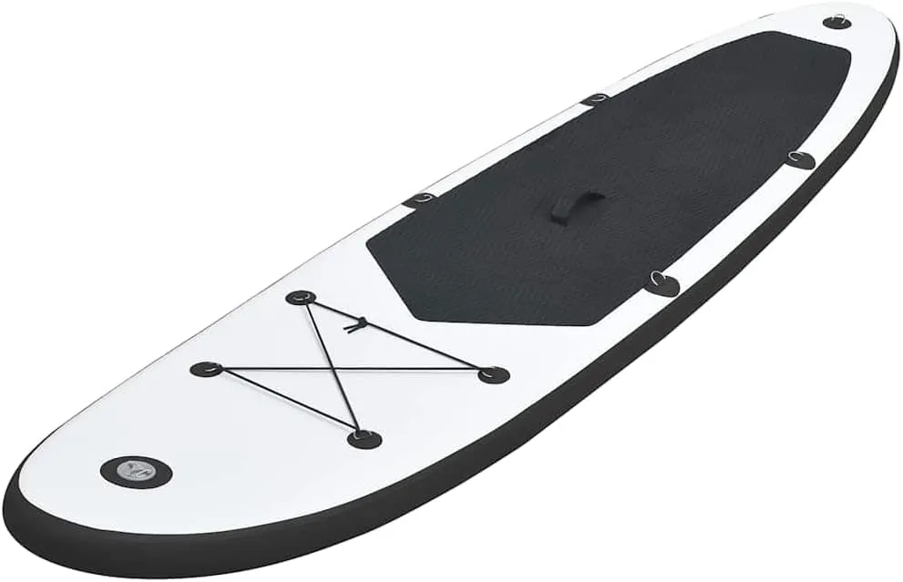 Ultimate Inflatable Stand Up Paddleboard Set for Fun on Water, Puncture-Proof, Easy Assembly, Black and White